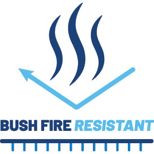 Bush fire resistant sign.